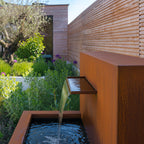 Corten Pond Wall With Blade Waterfall