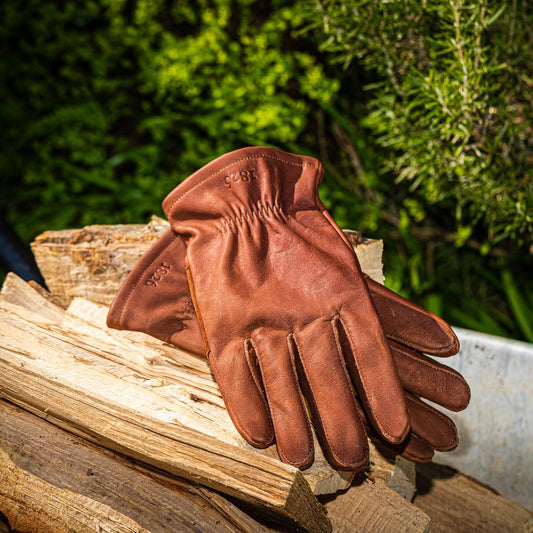 All Purpose Lined Brown Leather Gardening Gloves