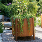 Adezz Botan planter with trailing plants on a patio