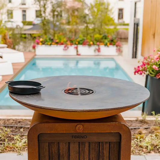 Corten Steel Seare Halo Piezo Plancha Gas Grill