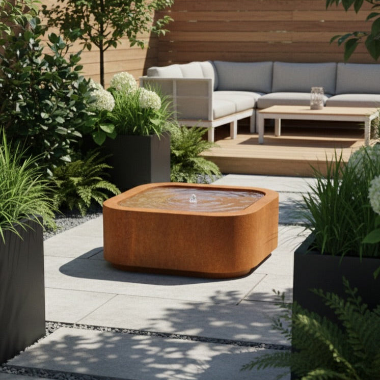 Corten Steel PREMIUM Square Water Table