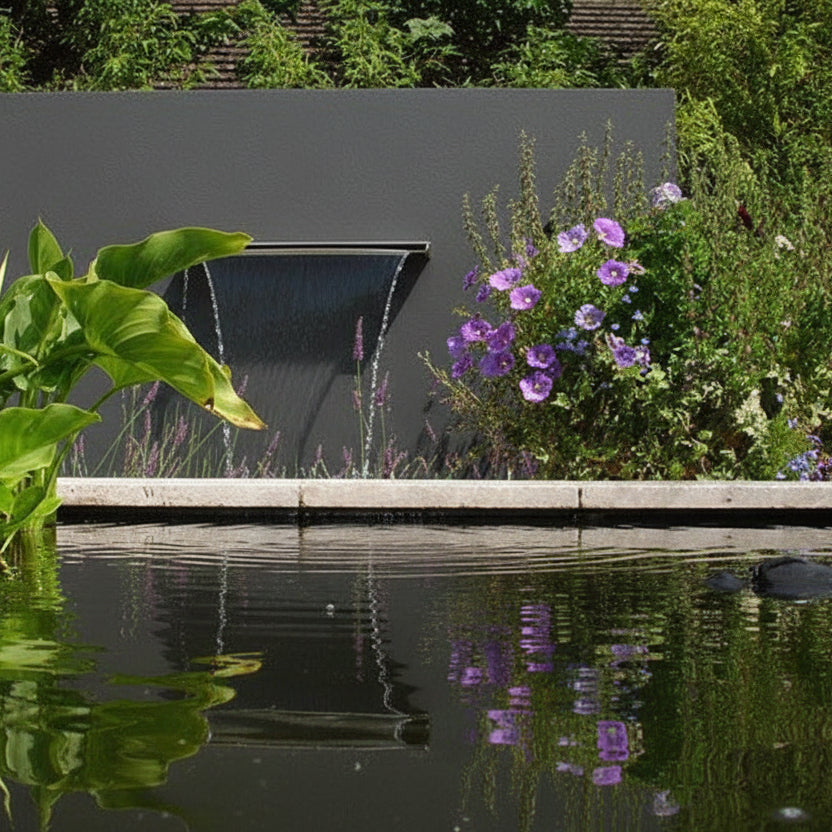 Corten Steel Pond Wall With Letterbox Waterfall (9943391666369)