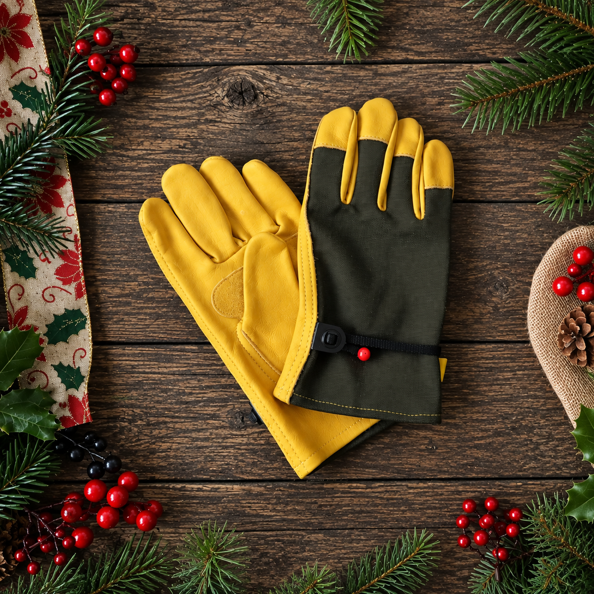 All Purpose Saddle Tan Canvas Leather Gloves