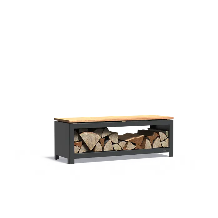 Corten Steel Log Store Bench