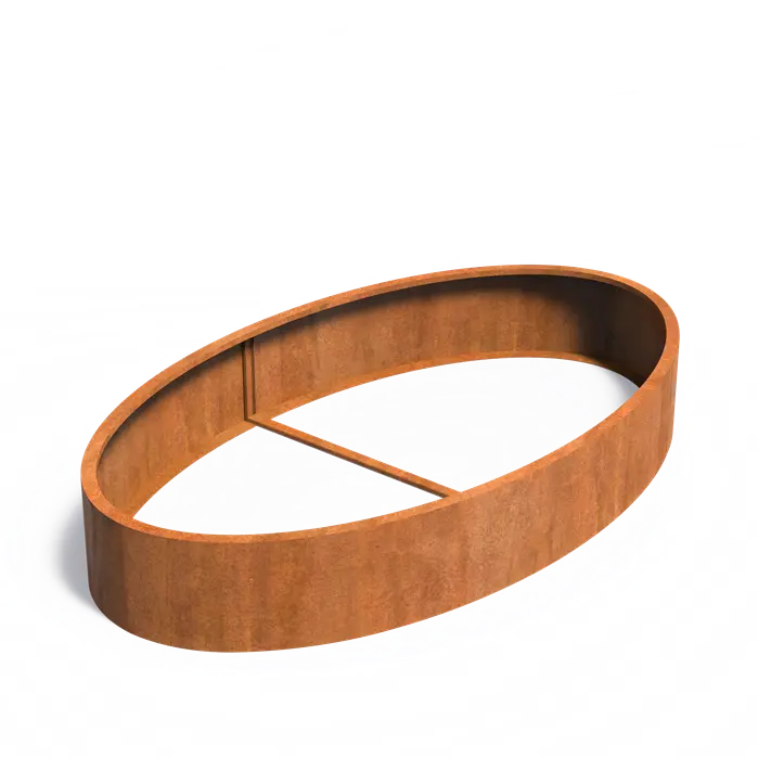 Corten Steel Bottomless Elipse Planter