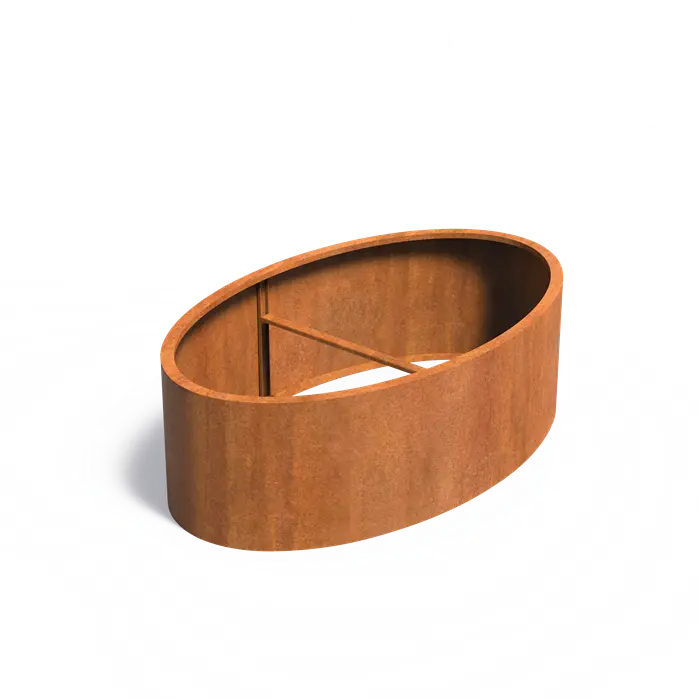 Corten Steel Bottomless Elipse Planter