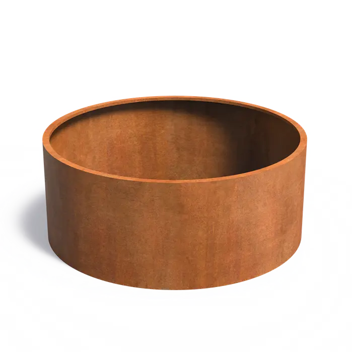 Corten Steel Circum Bottomless Cylinder Planter