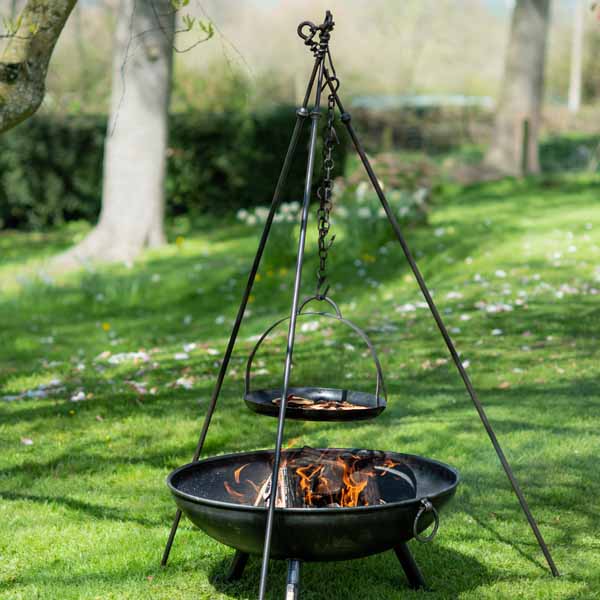 Long Leg Tripod Cooking Rack with Suspended Grill