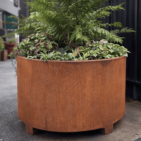 Rotunda Corten Steel Cylindrical Planter