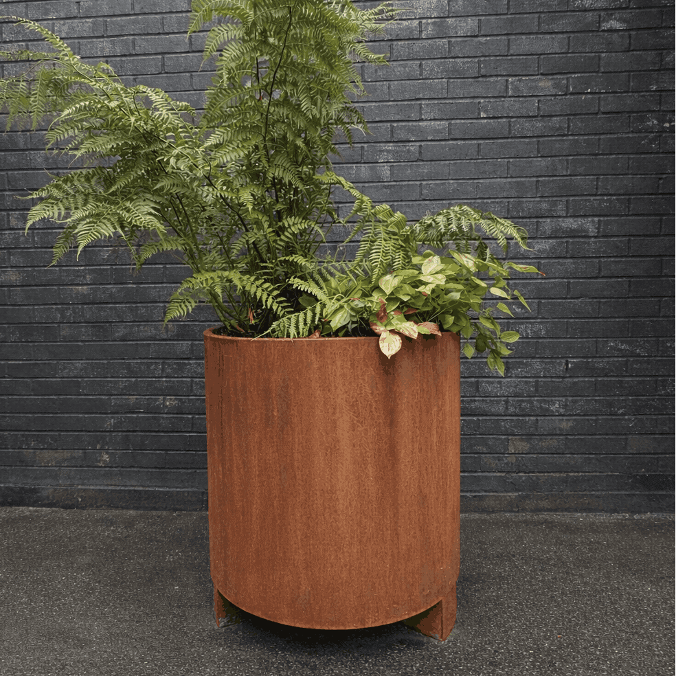 Rotunda Corten Steel Cylindrical Planter