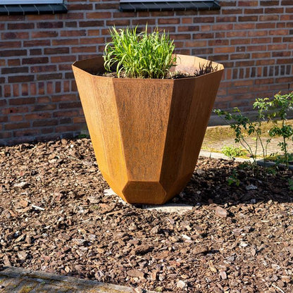 Corten Steel Facet Planter (10139817672897)