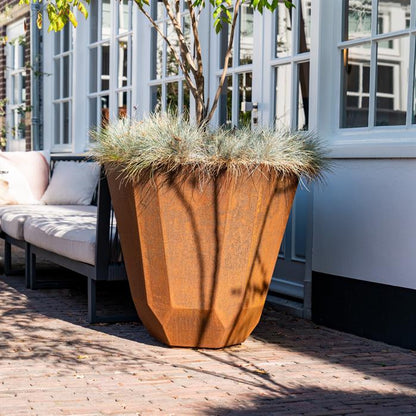 Corten Steel Facet Planter (10139817672897)