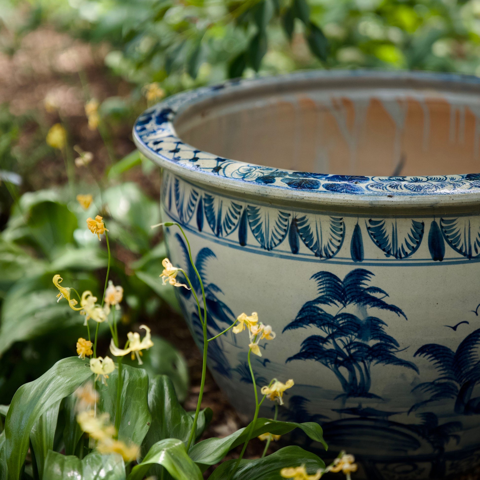 Blue and white chinoiserie ceramic planters (15085663748481)