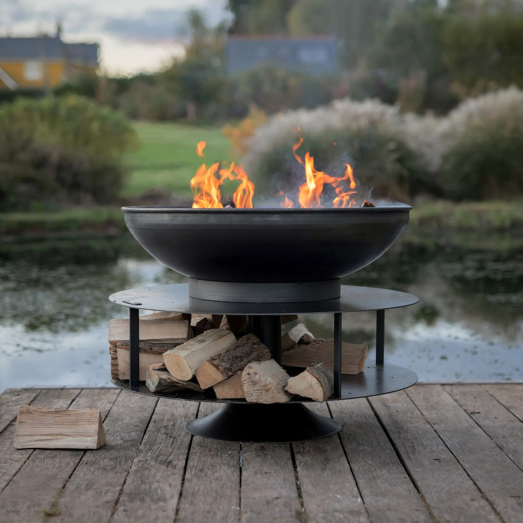 Bbq Log Rack Ring of logs 90 with swing arm BBQ rack – Urban Grow UK Ltd