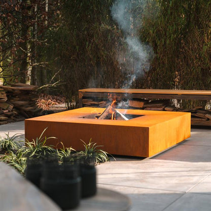 Corten Steel Quad Fire Table