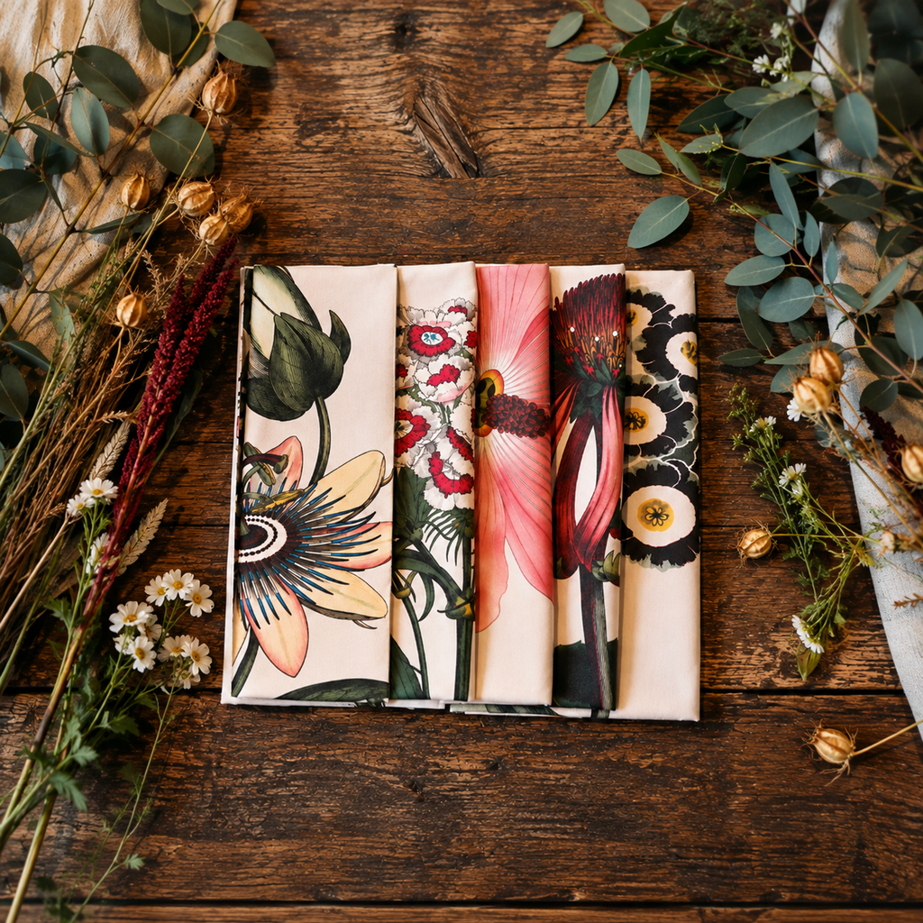 Handmade Cotton Tea Towel Botanical Collection