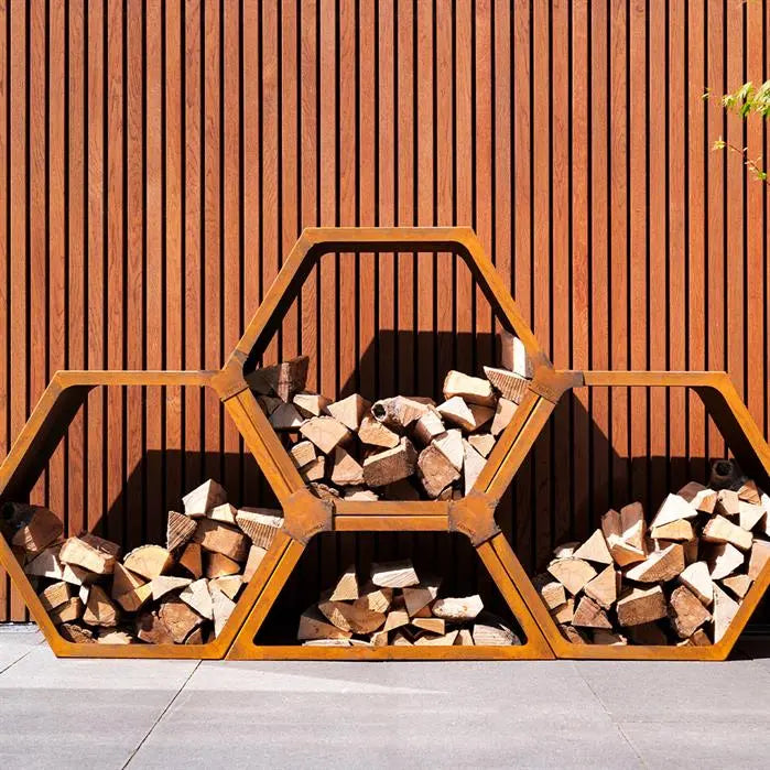 Corten Steel Hex Log Storage (10562705686721)