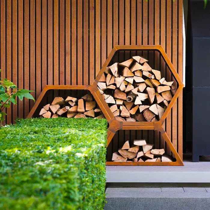 Corten Steel Hex Log Storage (10562705686721)