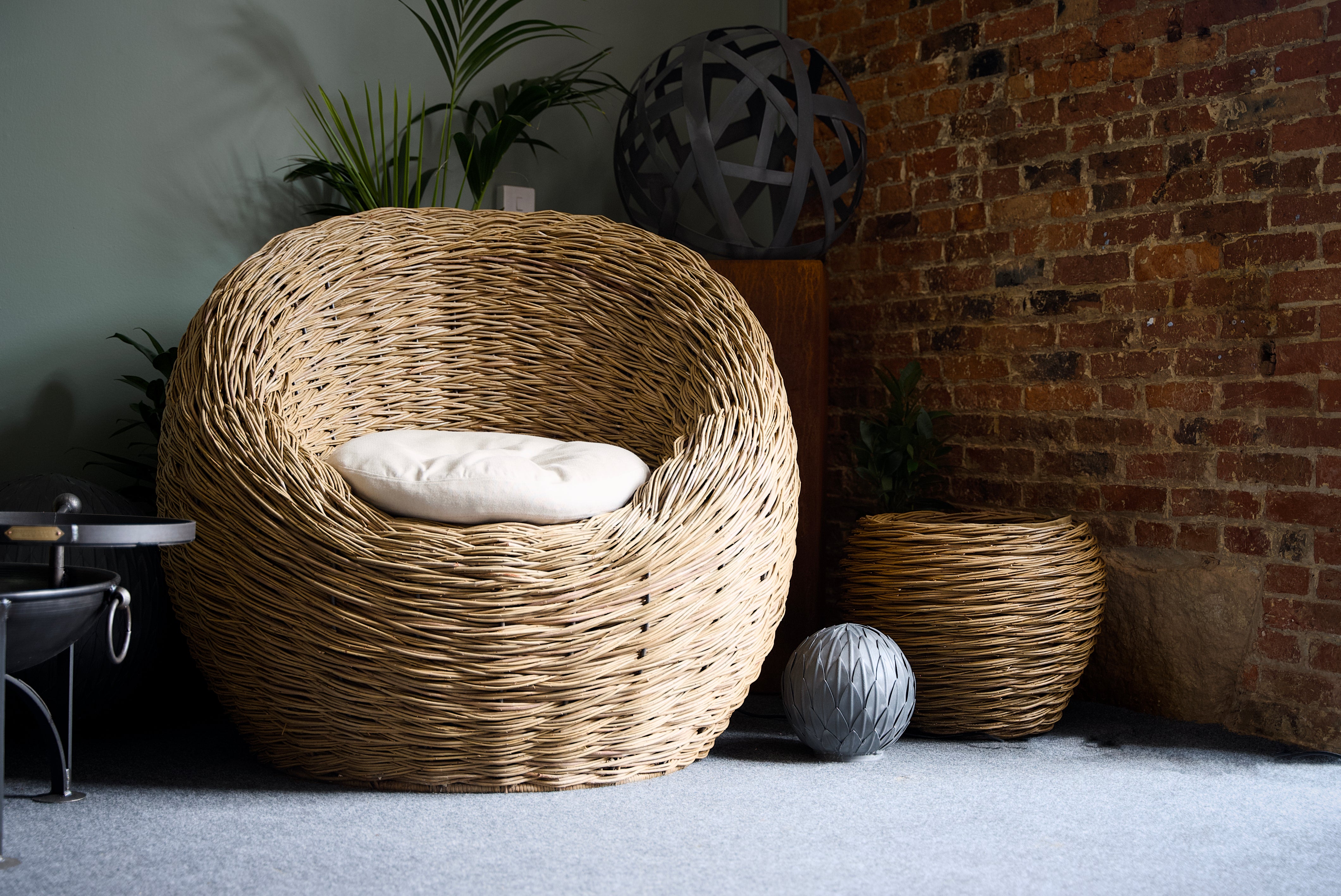 Langford Woven Willow Armchair (15086473118081) in the Urban Grow Showroom