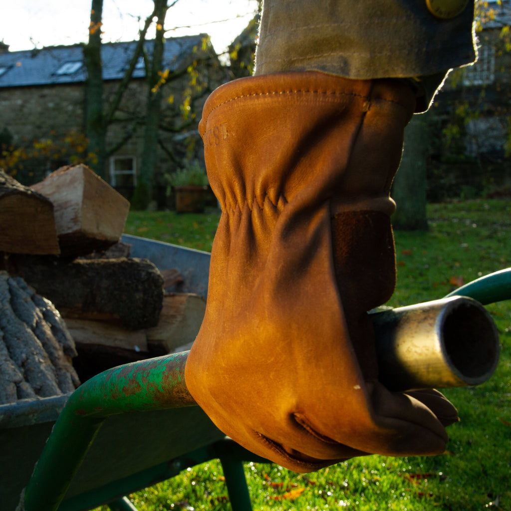 All Purpose Lined Brown Leather Gardening Gloves