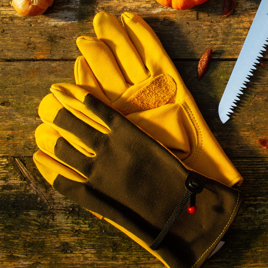All Purpose Saddle Tan Canvas Leather Gloves