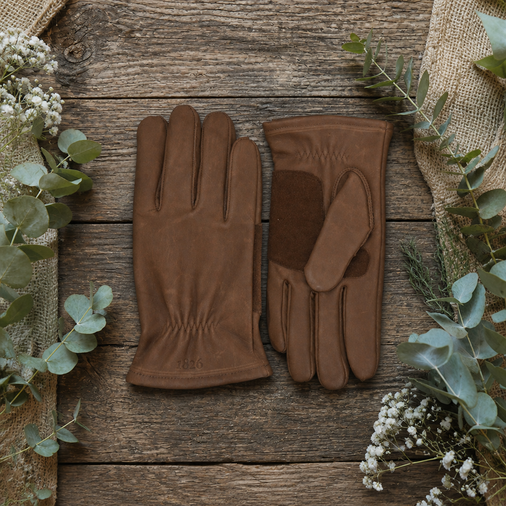 All Purpose Lined Brown Leather Gardening Gloves
