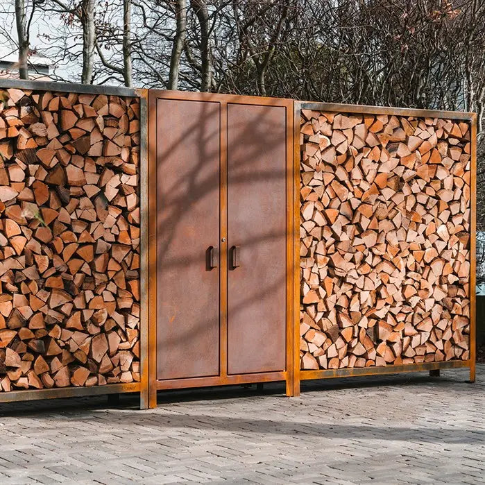Corten Steel Upright Logg Log Store
