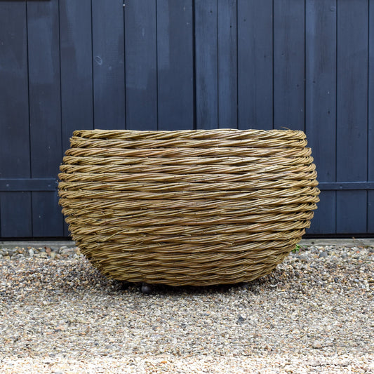 Medium Woven Willow Round Planter (15038517019009)