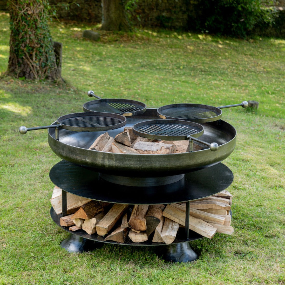 Ring of logs 120 with four swing arm BBQ racks (10150307889345)