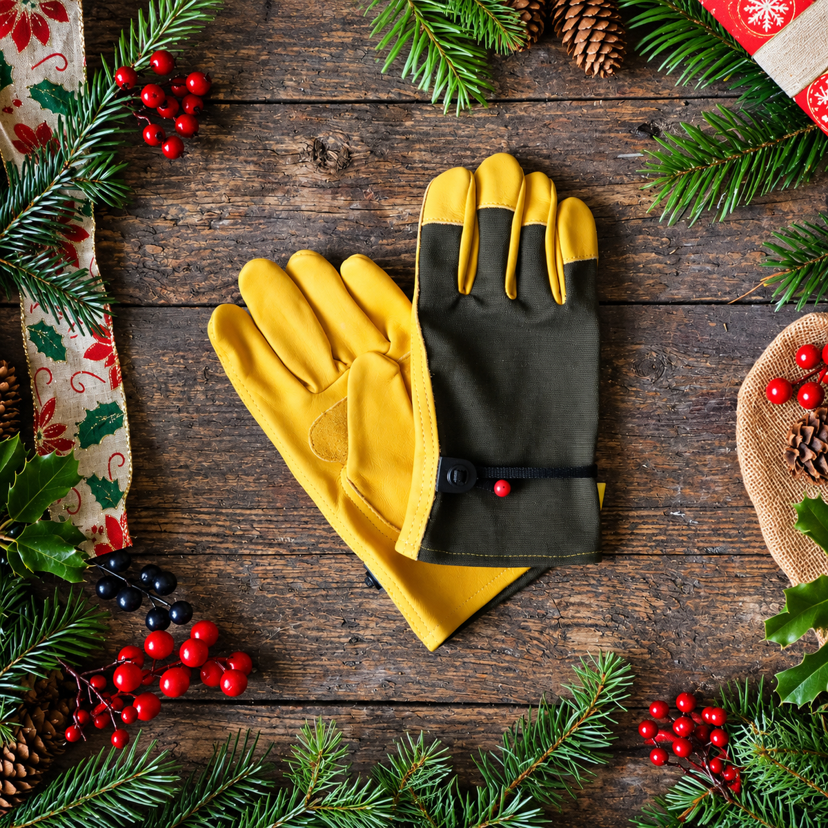 All Purpose Saddle Tan Canvas Leather Gloves