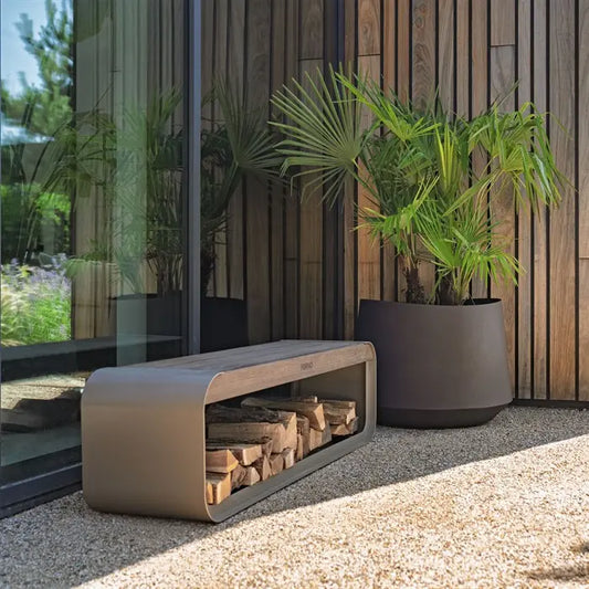 Aluminium Serra Log Store Bench
