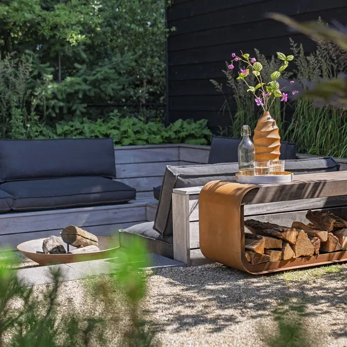 Corten Steel Serra Log Store Bench