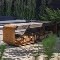 Corten Steel Serra Log Store Bench