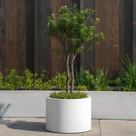 Howard Powder Coated Steel Cylindrical Planter