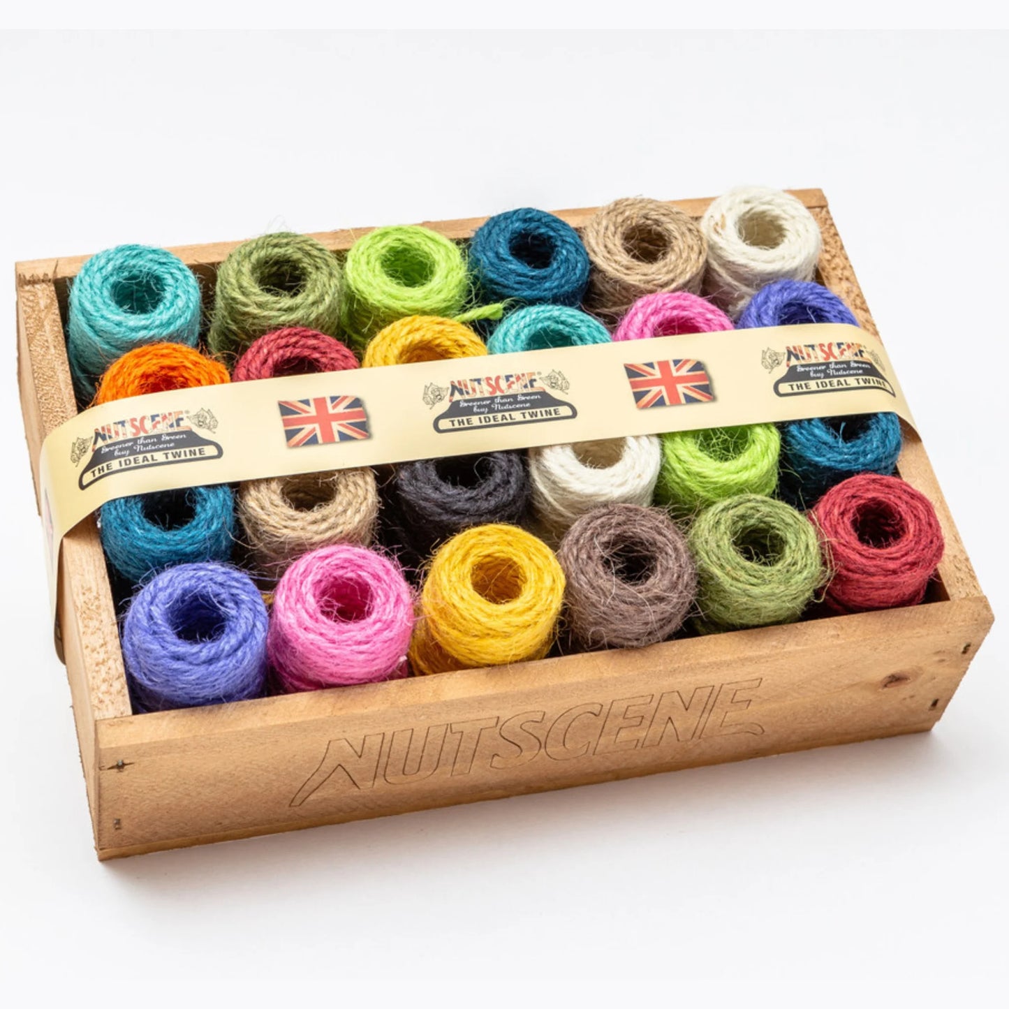 Wooden Crate of Mini Heritage Twine spools (14878811685249)