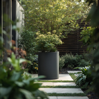 Howard Powder Coated Steel Cylindrical Planter