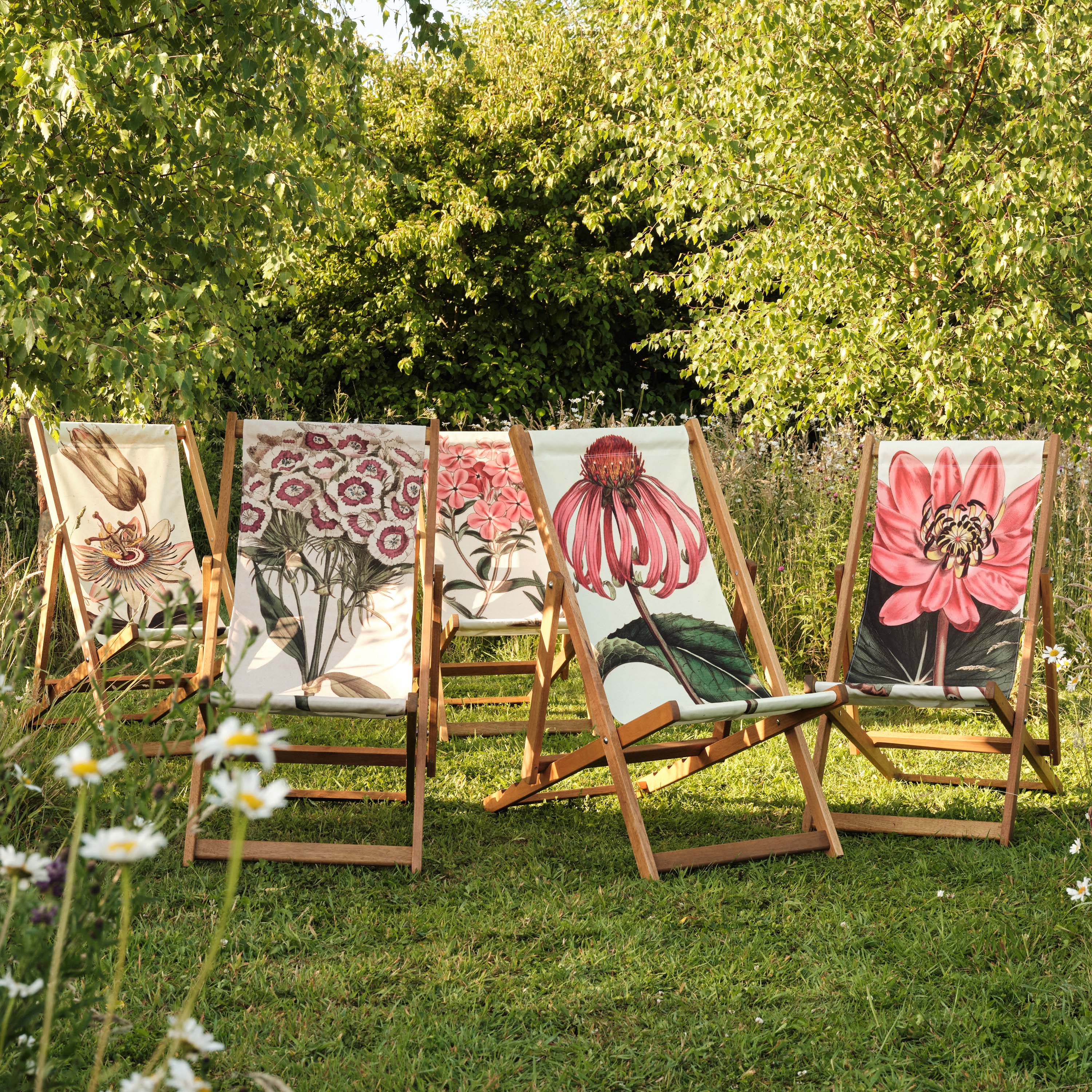 Oiled Birch Garden Deckchair Botanical Collection (7685965447361)