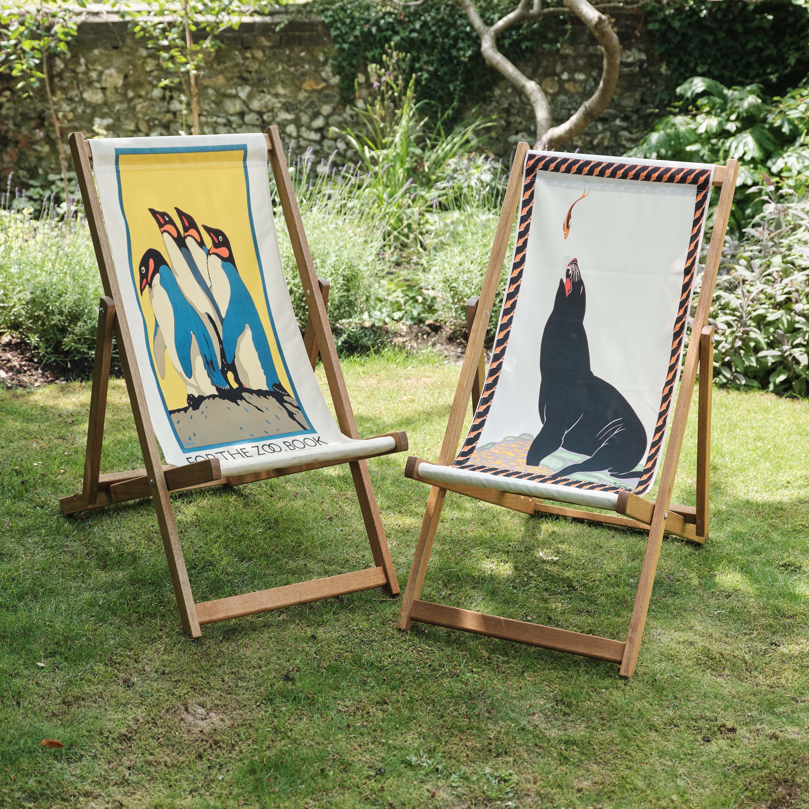 Oiled Birch Garden Deckchair London Transport Collection (7685978947777)
