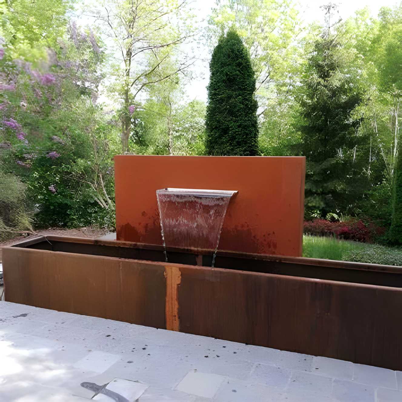 Freestanding Corten Steel Pond Wall With Blade Waterfall (9943391666369)