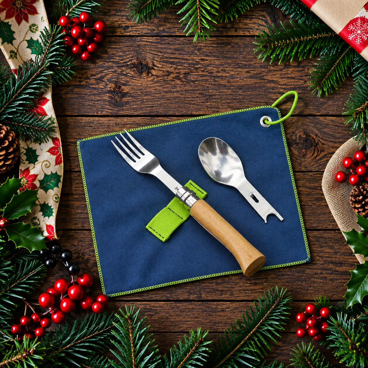 Opinel No.8 Pocket Knife and Picnic+ Spork Set