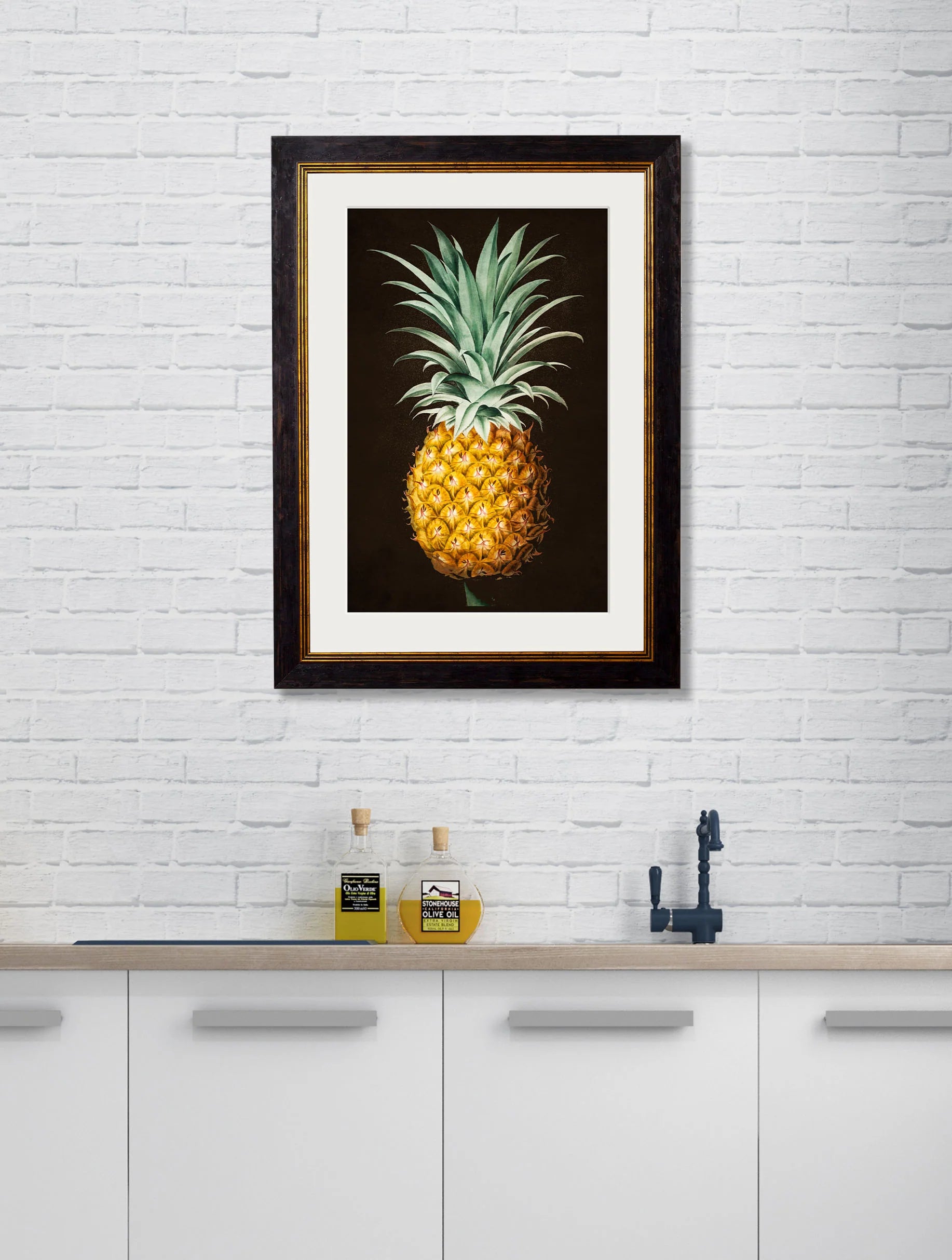 Pineapple Study (Black) c.1812 Framed Print (7702928163009)