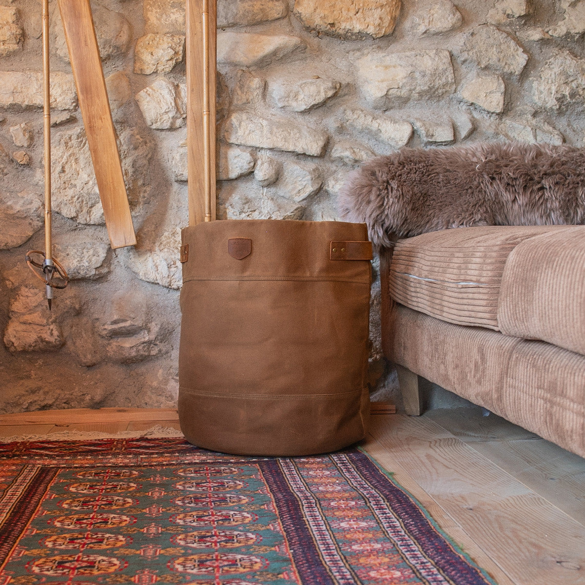 Waxed canvas storage shelter bag