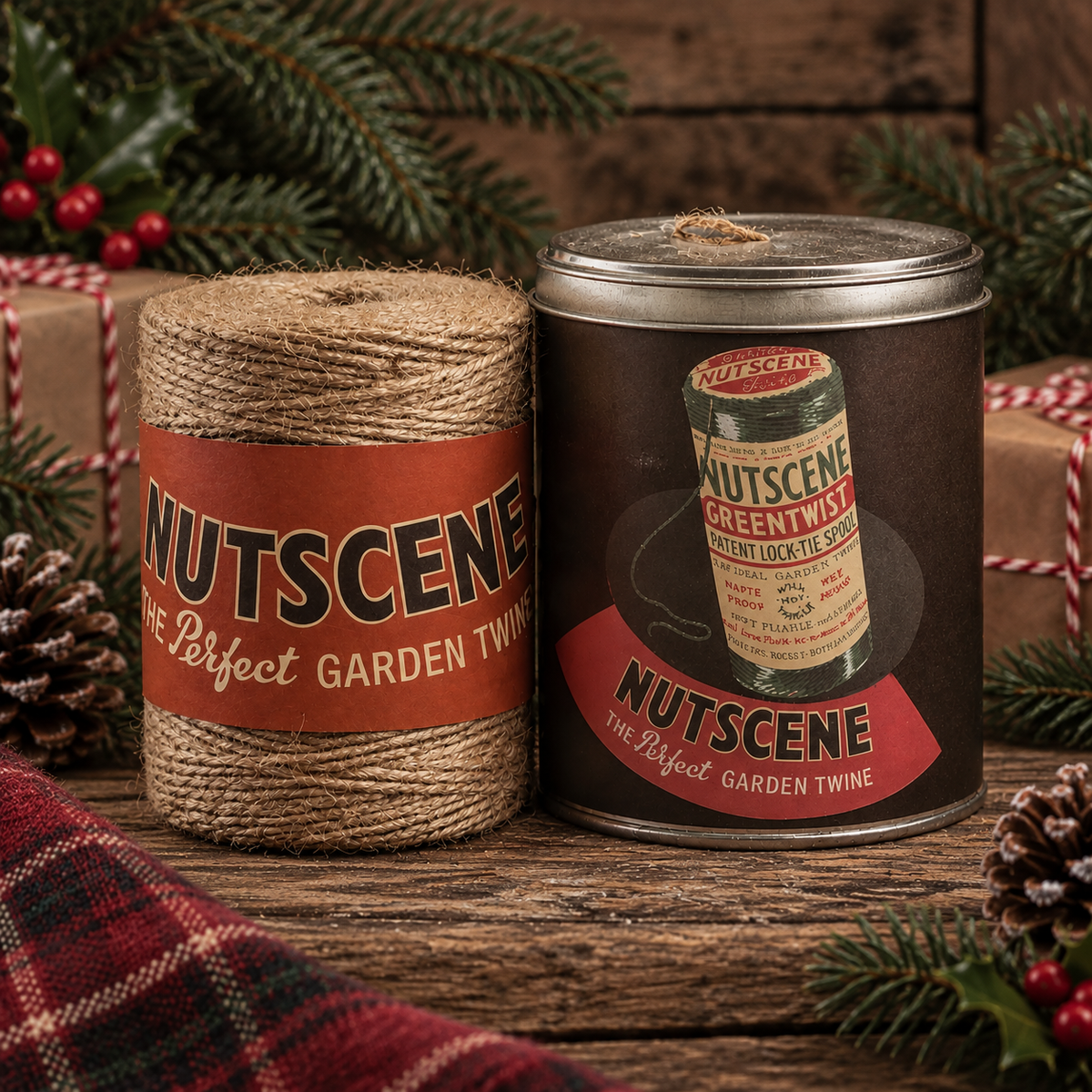 Twine in a Tin Retro Style Natural 2ply Twine 200M