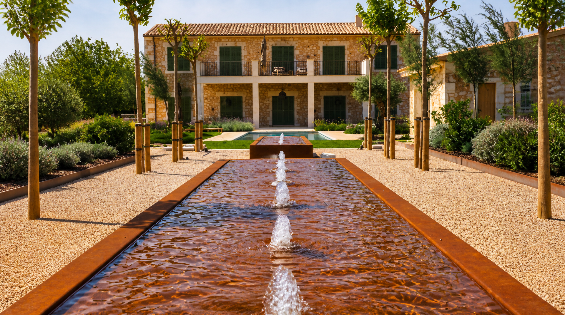 Corten Steel Rectangular Water Table