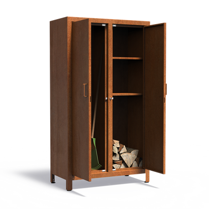 Adezz Corten Steel Logger Store Cupboard Log Store Free