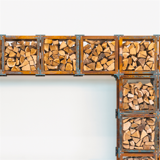 Corten Steel Bunke Log Storage