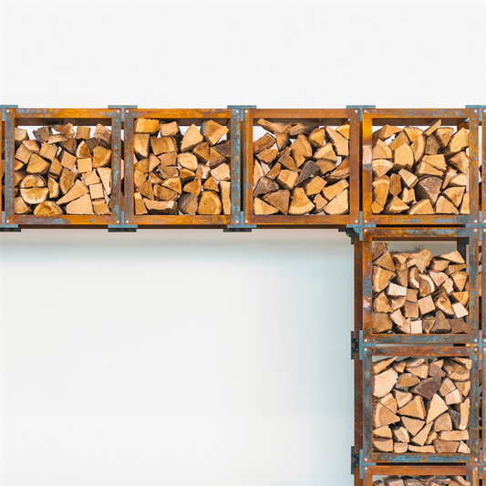 Corten Steel Bunke Log Storage (7602617123009)