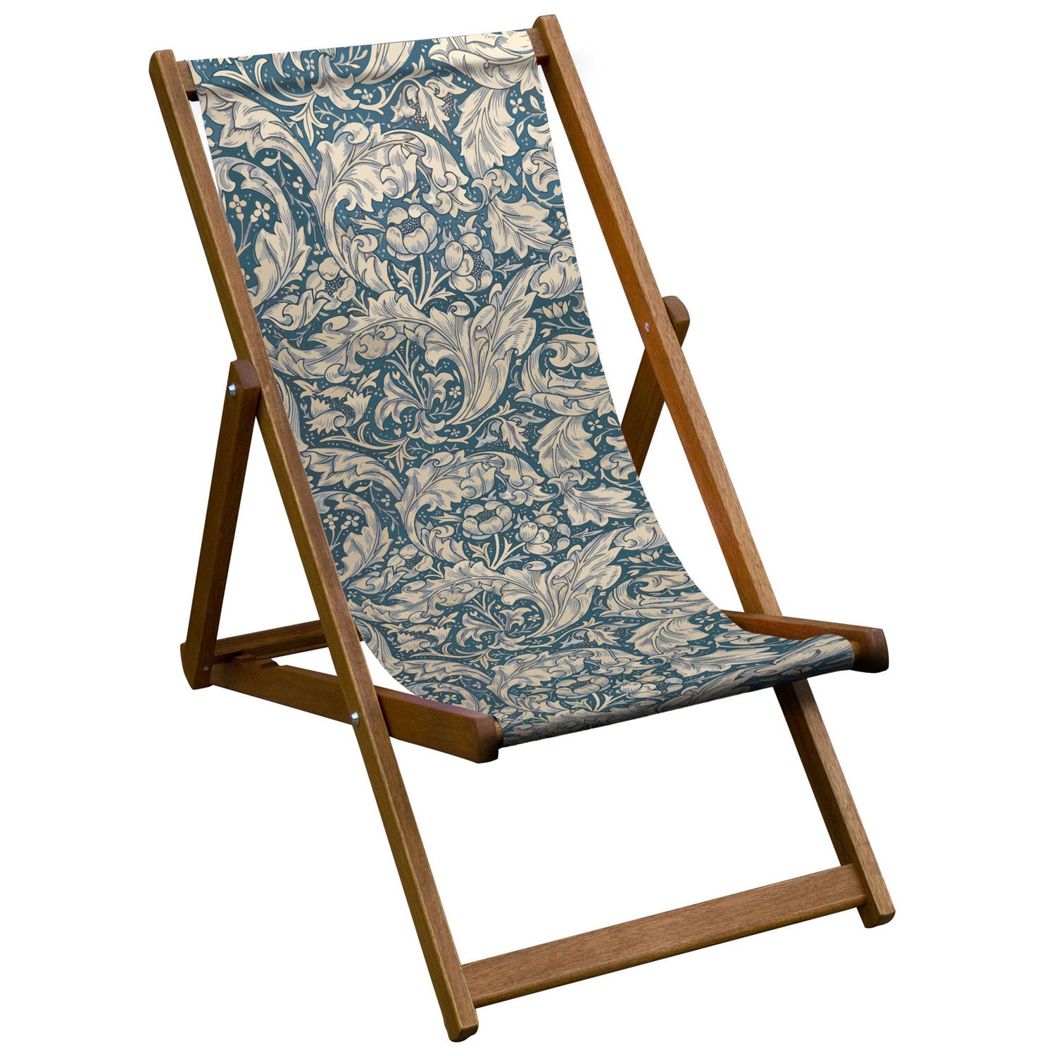 Oiled Birch Garden Deckchair William Morris Collection (7685096898753)