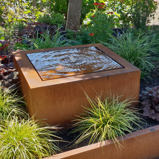 Adezz Corten Steel Square Water Table