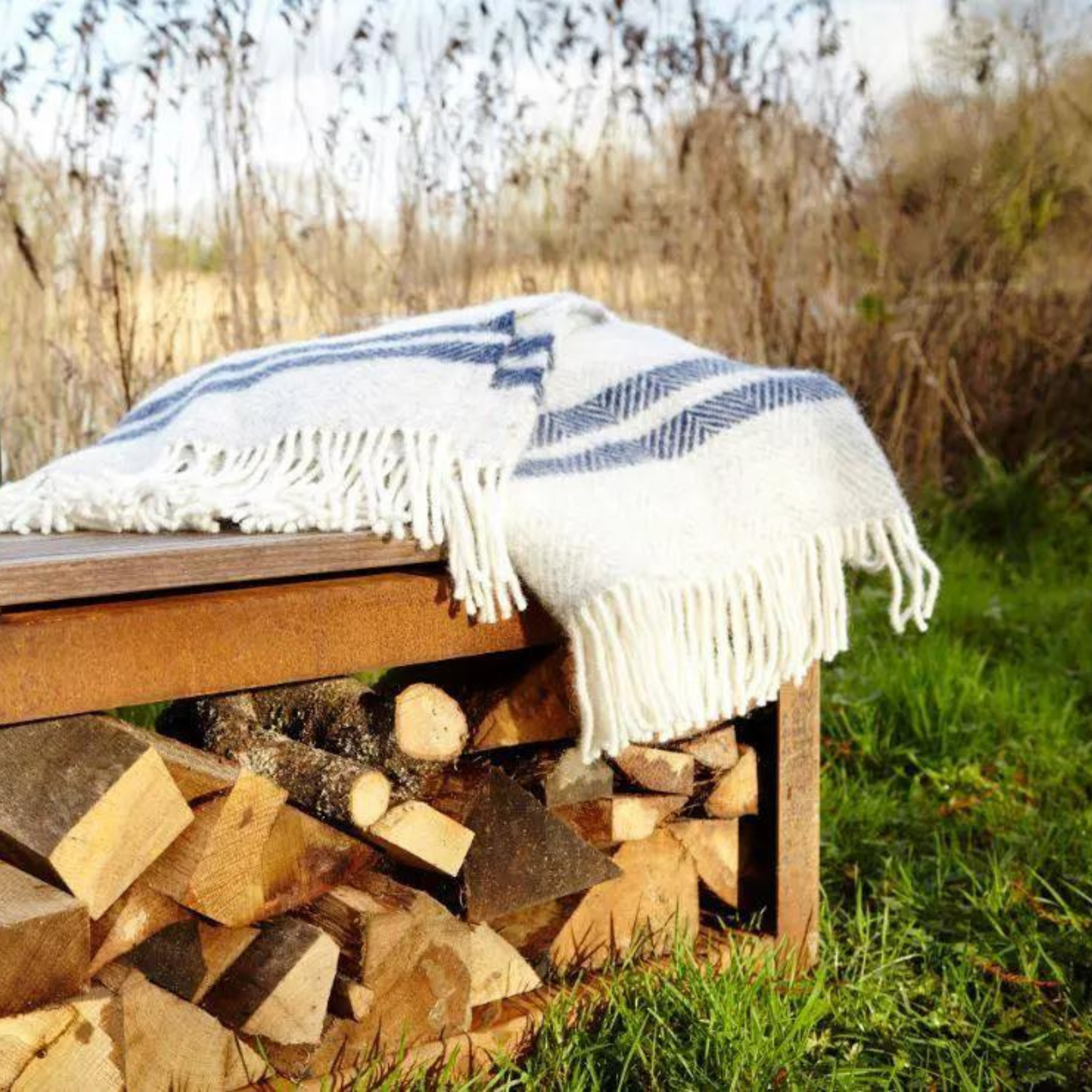 Corten Steel Log Store Bench (5718249177252)
